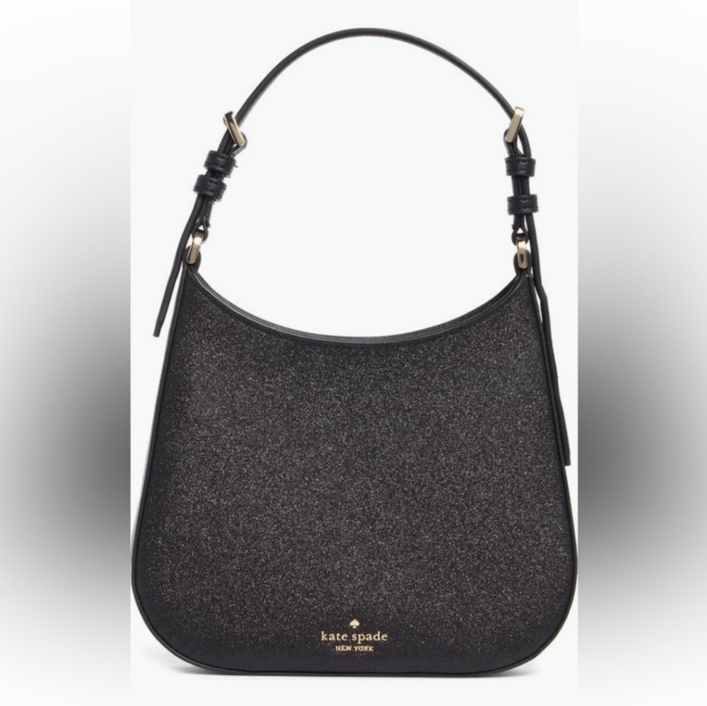 Kate Spade New York Black Glimmer Leather Shoulder Bag